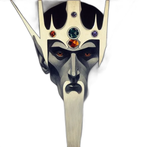 mask, crown, sword, staff transparent PNG cut-out