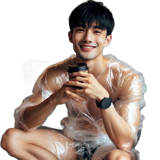 oil painting, photorealistic, young, man transparent PNG cut-out