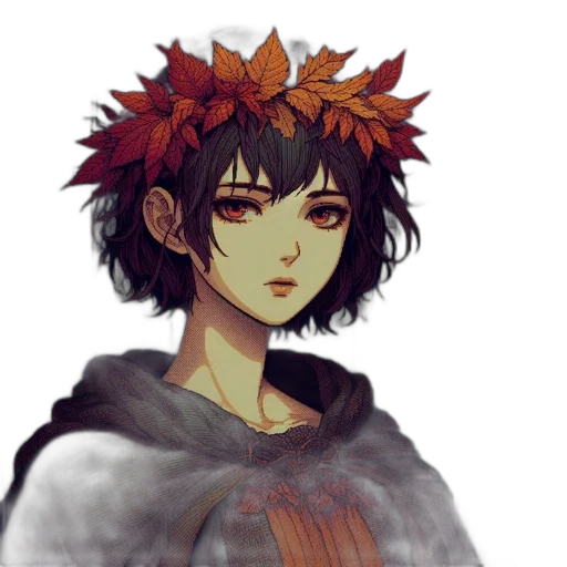 crown, flower, face, staff transparent PNG cut-out