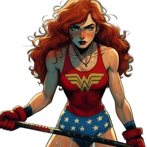 comic book art, concept art, cartoon, female transparent PNG cut-out