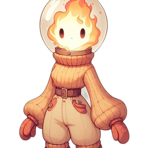 jacket, creature, staff, mask transparent PNG cut-out