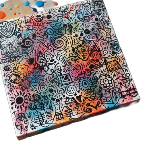 colorful, monochrome, elaborate, painting transparent PNG cut-out