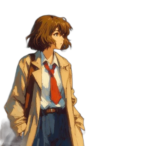 jacket, dress, staff, face transparent PNG cut-out