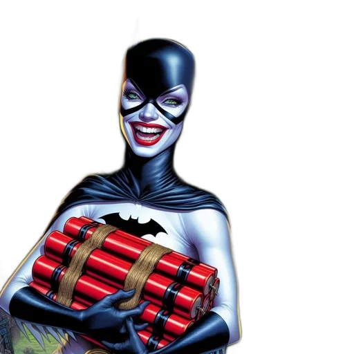 comic book art, concept art, batgirl, joker transparent PNG cut-out