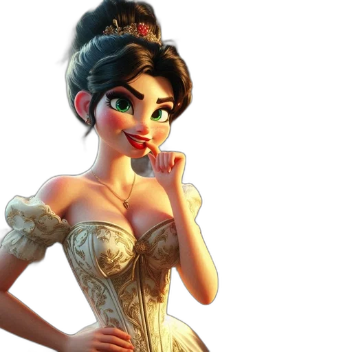 dress, crown, 3d render, fantasy art transparent PNG cut-out