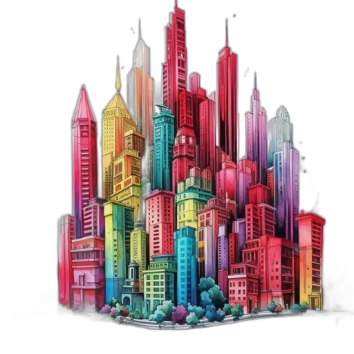 building, concept art, 3d render, photorealistic transparent PNG cut-out