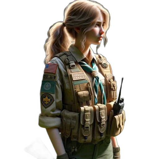 jacket, staff, weapon, face transparent PNG cut-out