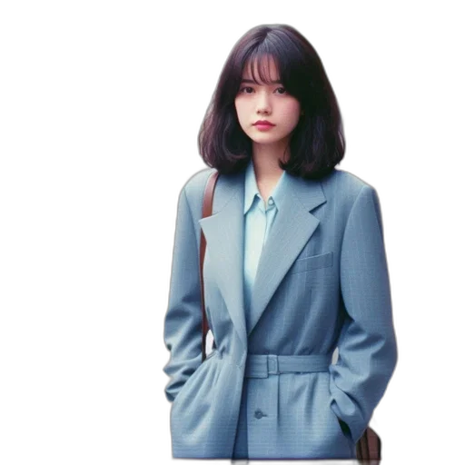 jacket, dress, staff, face transparent PNG cut-out