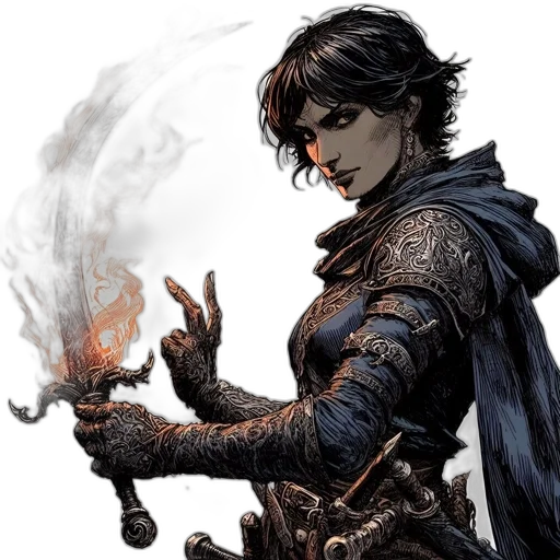fantasy art, comic book art, concept art, fire transparent PNG cut-out