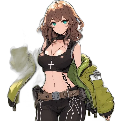 weapon, jacket, staff, concept art transparent PNG cut-out