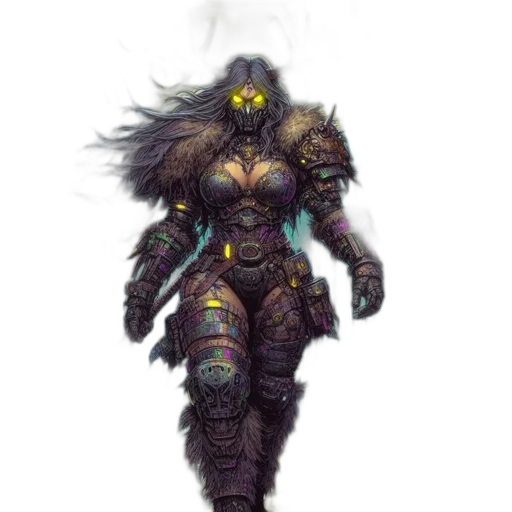 robot, creature, staff, mask transparent PNG cut-out