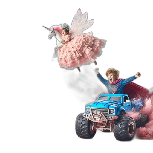 car, concept art, 3d render, pink-dressed transparent PNG cut-out