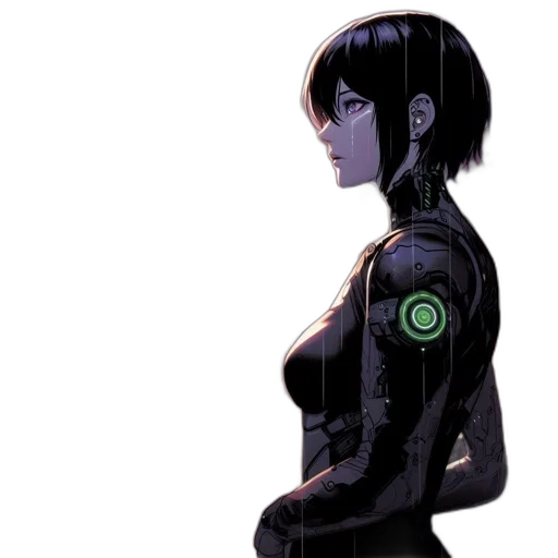 robot, jacket, dress, cyberpunk transparent PNG cut-out
