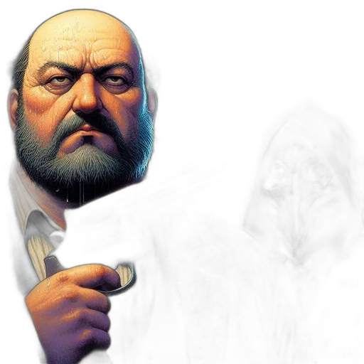 staff, face, concept art, photorealistic transparent PNG cut-out