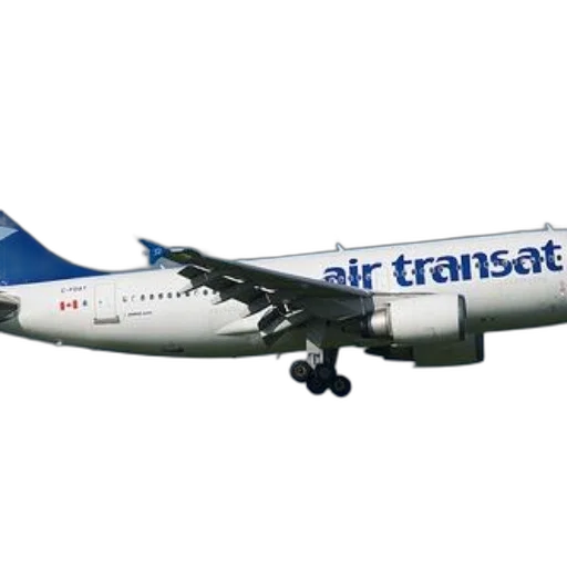 air, transat, airplane, captured transparent PNG cut-out