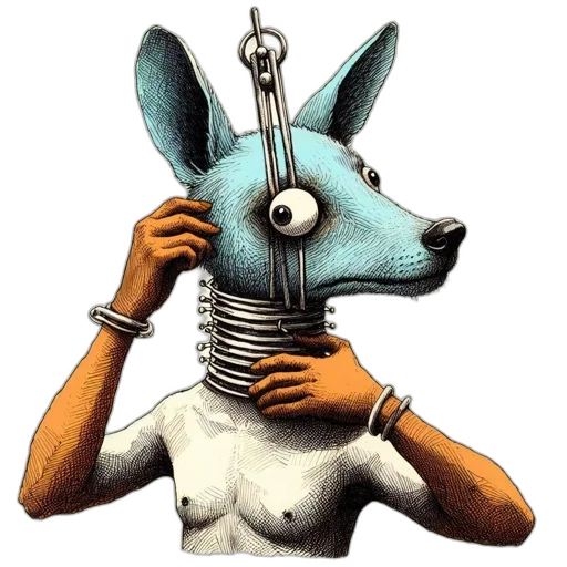 staff, mask, animal, robot transparent PNG cut-out