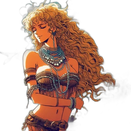 jewelry, dress, hair, comic book art transparent PNG cut-out