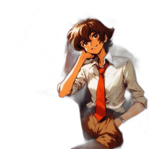 staff, face, jacket, anime transparent PNG cut-out