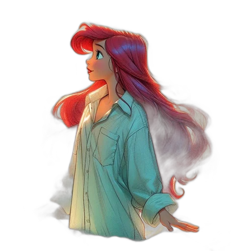 dress, jacket, hair, watercolor transparent PNG cut-out