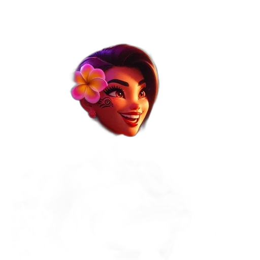 face, flower, crown, staff transparent PNG cut-out