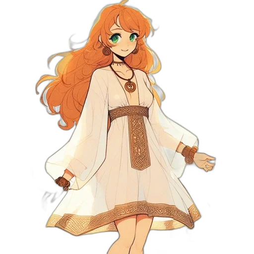 dress, staff, pixel art, anime transparent PNG cut-out
