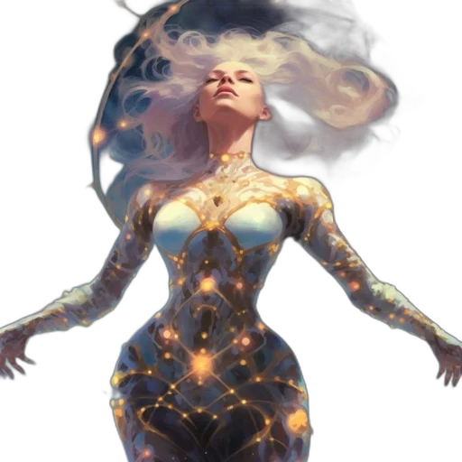 dress, concept art, comic book art, fantasy art transparent PNG cut-out