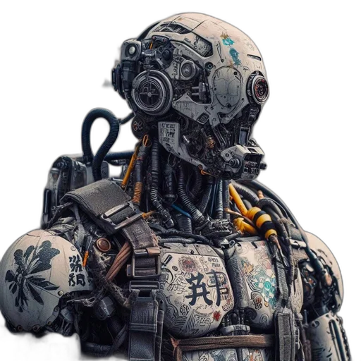 robot, weapon, face, mask transparent PNG cut-out