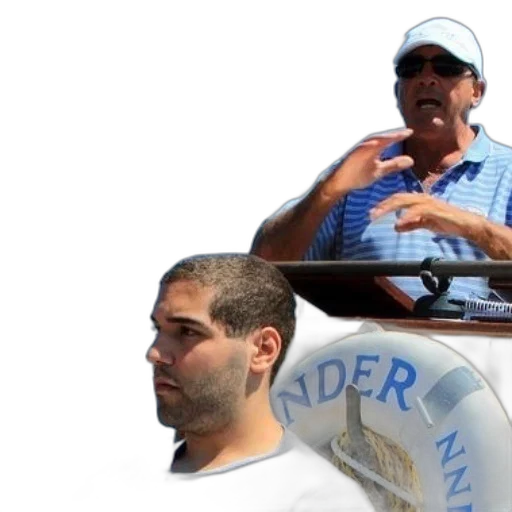 staff, two, men, boat transparent PNG cut-out