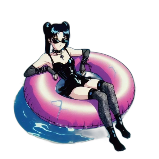 concept art, anime, vaporwave, pixel art transparent PNG cut-out