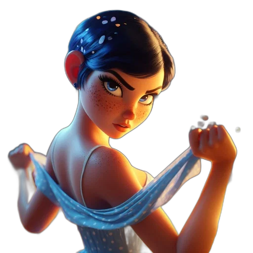 dress, jewelry, staff, weapon transparent PNG cut-out