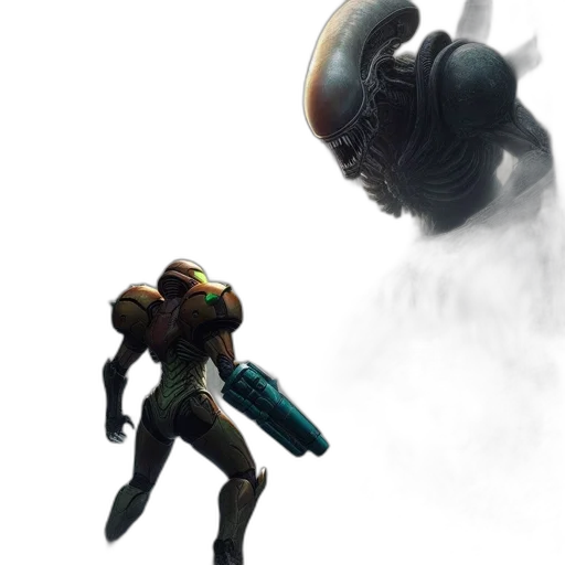 robot, creature, concept art, 3d render transparent PNG cut-out