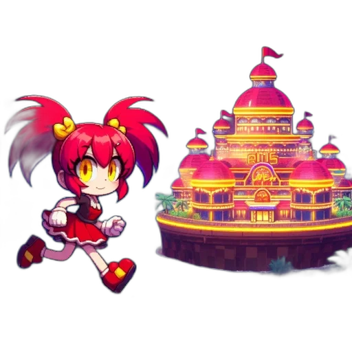 crown, staff, hat, pixel art transparent PNG cut-out