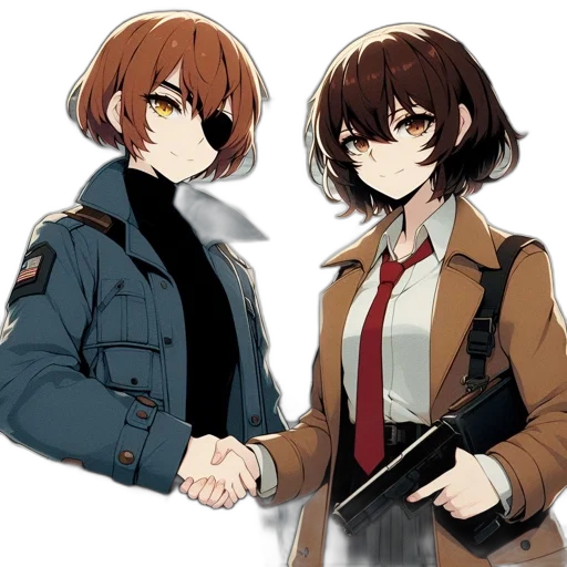 jacket, staff, weapon, anime transparent PNG cut-out
