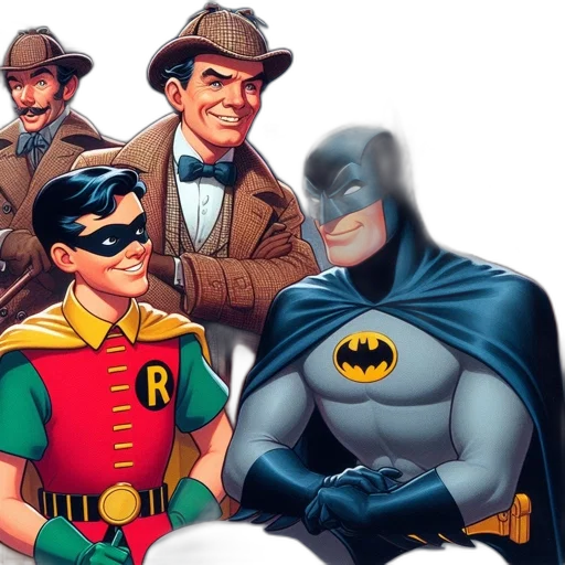 comic book art, urban, setting, batman transparent PNG cut-out