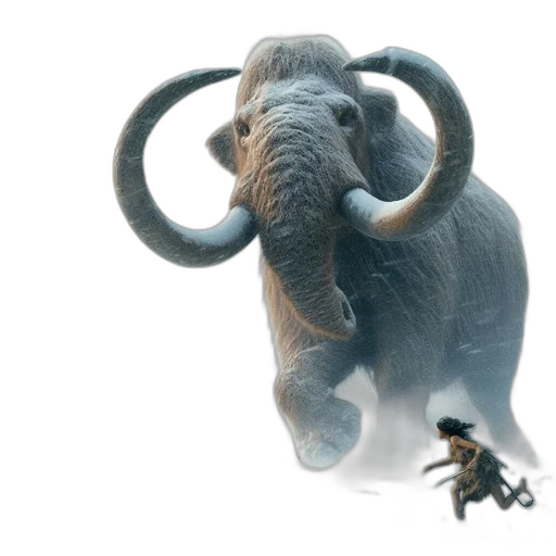 animal, concept art, 3d render, snowy transparent PNG cut-out