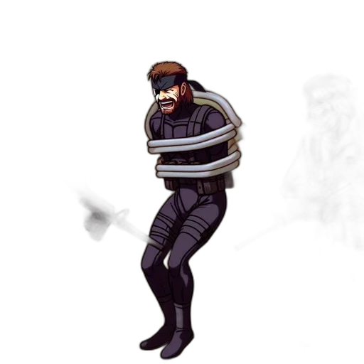 jacket, staff, robot, weapon transparent PNG cut-out