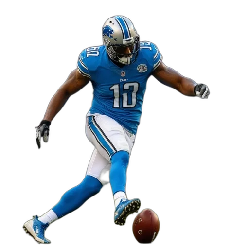 detroit, lions, player, kicking transparent PNG cut-out
