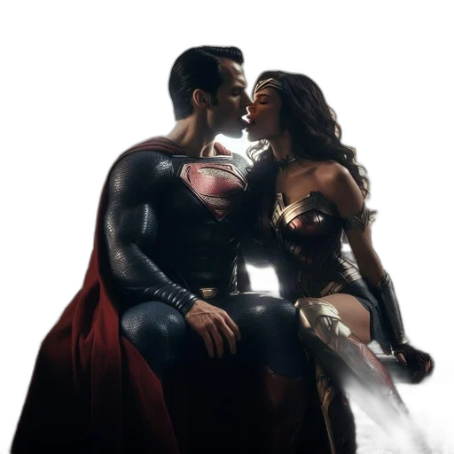 comic book art, concept art, underwater, two transparent PNG cut-out