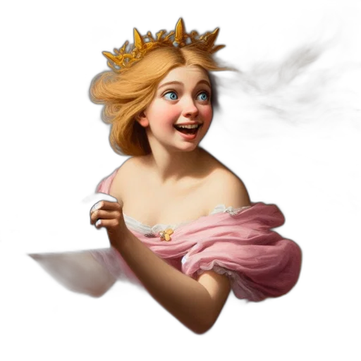 crown, dress, face, photorealistic transparent PNG cut-out