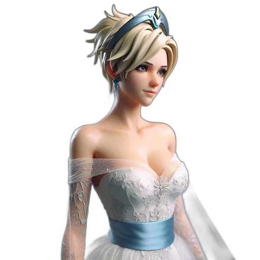 dress, crown, concept art, 3d render transparent PNG cut-out