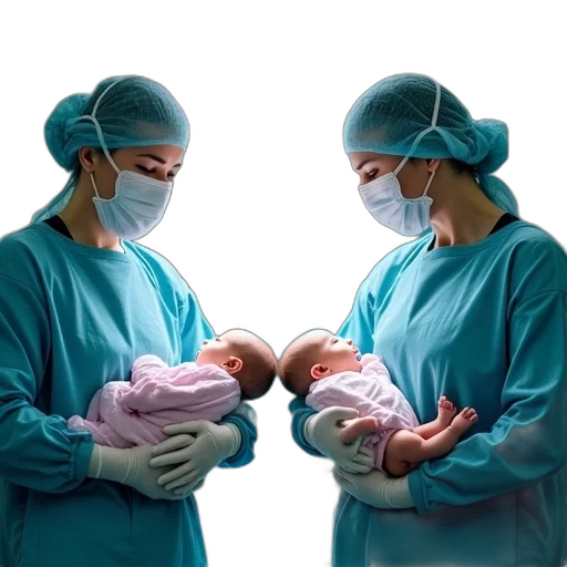 two, female, doctors, one transparent PNG cut-out