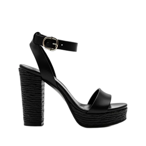 shoes, black, leather, sandal transparent PNG cut-out