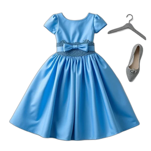 dress, 3d render, photorealistic, blue transparent PNG cut-out