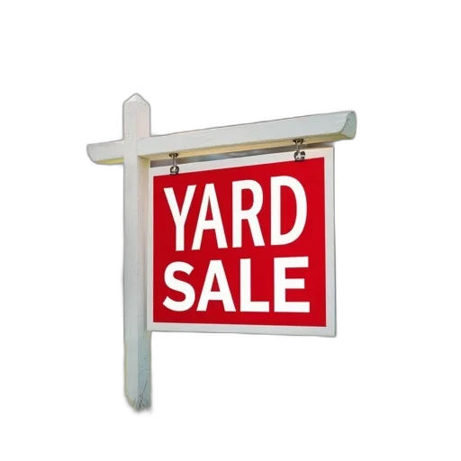 yard, sale, flyer, words transparent PNG cut-out