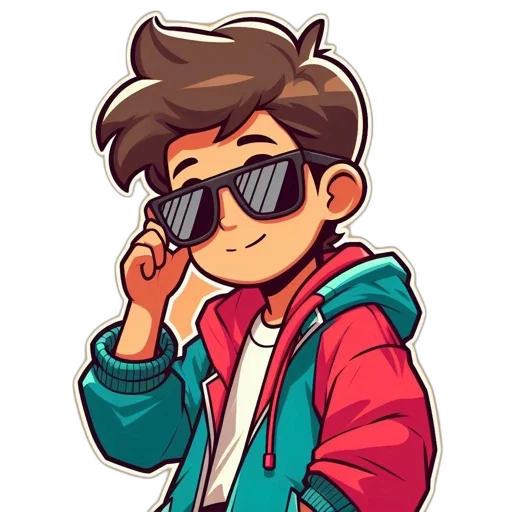 jacket, face, staff, cartoon transparent PNG cut-out
