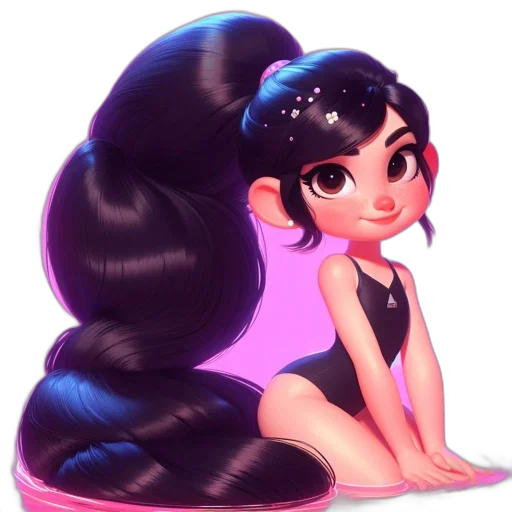 hair, crown, dress, cartoon transparent PNG cut-out