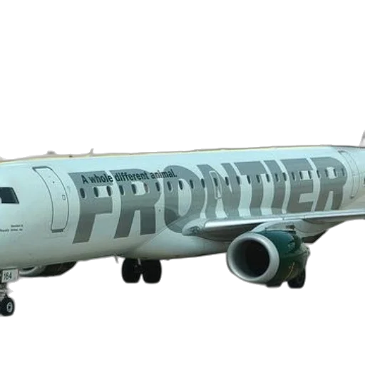 3d render, frontier, airlines, airplane transparent PNG cut-out