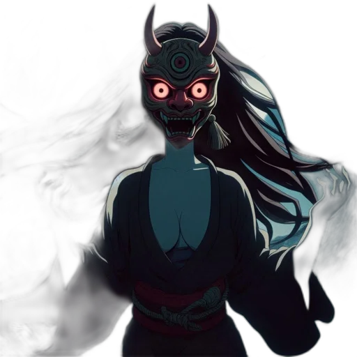 mask, dragon, creature, staff transparent PNG cut-out