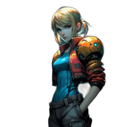 robot, jacket, staff, face transparent PNG cut-out