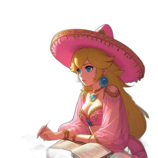 hat, dress, staff, weapon transparent PNG cut-out